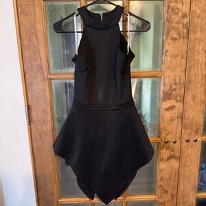 Black Asymmetrical High-Low Cocktail Dress